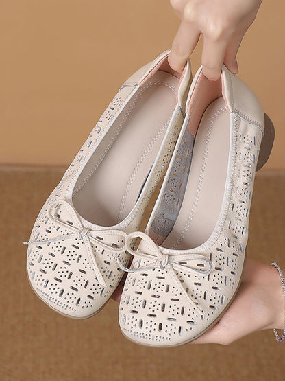 Women Summer Artsy Genuine Leather Low Heel Shoes