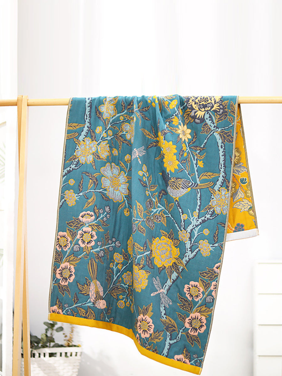 100%Cotton Flower Print Adult Bath Towel