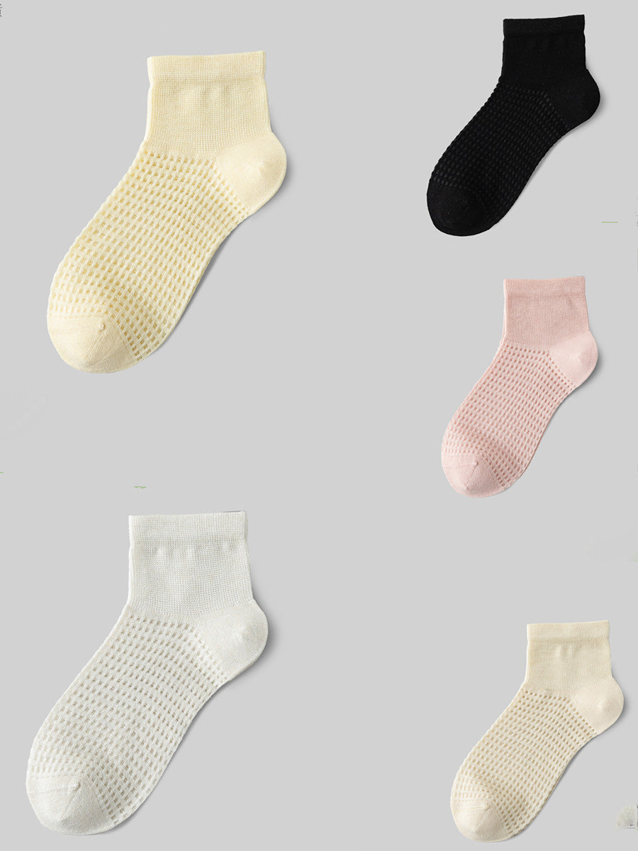 5 Pairs Women Casual Summer Thin Short Socks