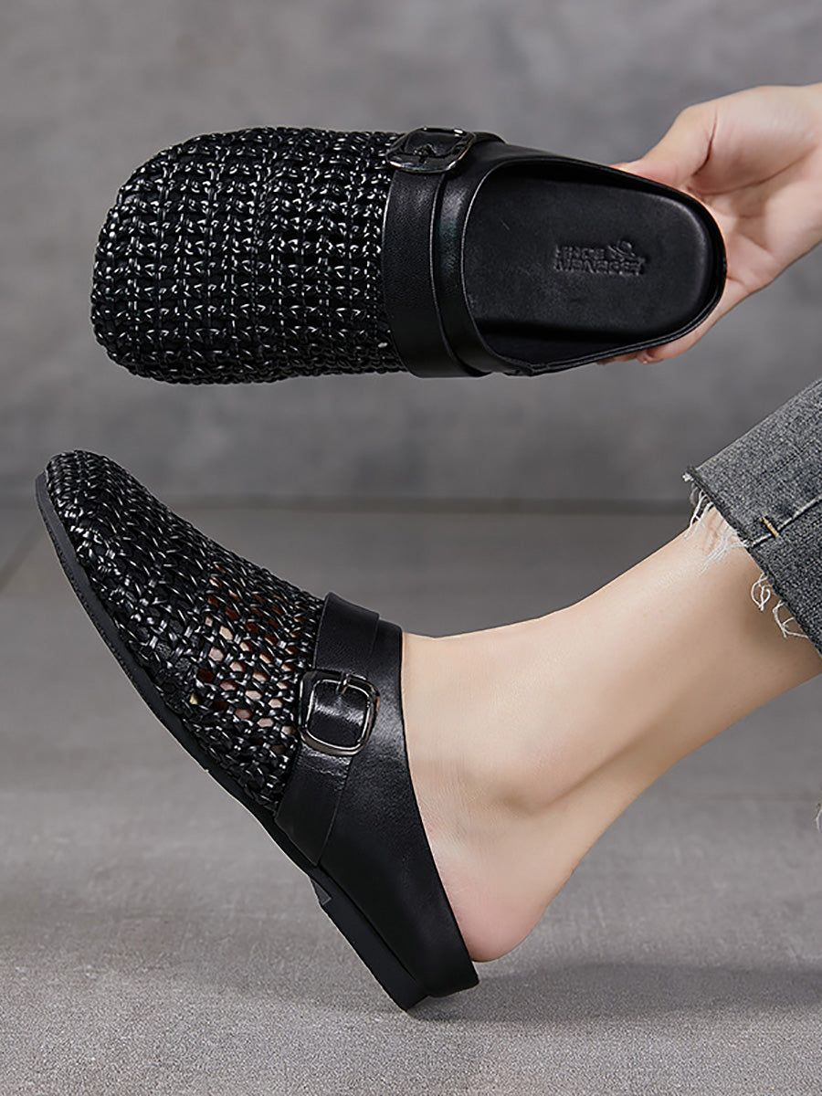 Women Casual Summer Weave Hollow Out Slippers