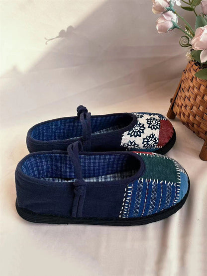 Women Ethnic Summer Patch Spliced Cotton Shoes