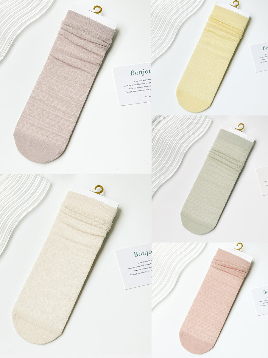 4 Pairs Women Casual Cotton Thin Socks