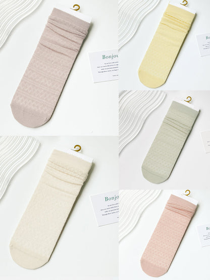 4 Pairs Women Casual Cotton Thin Socks