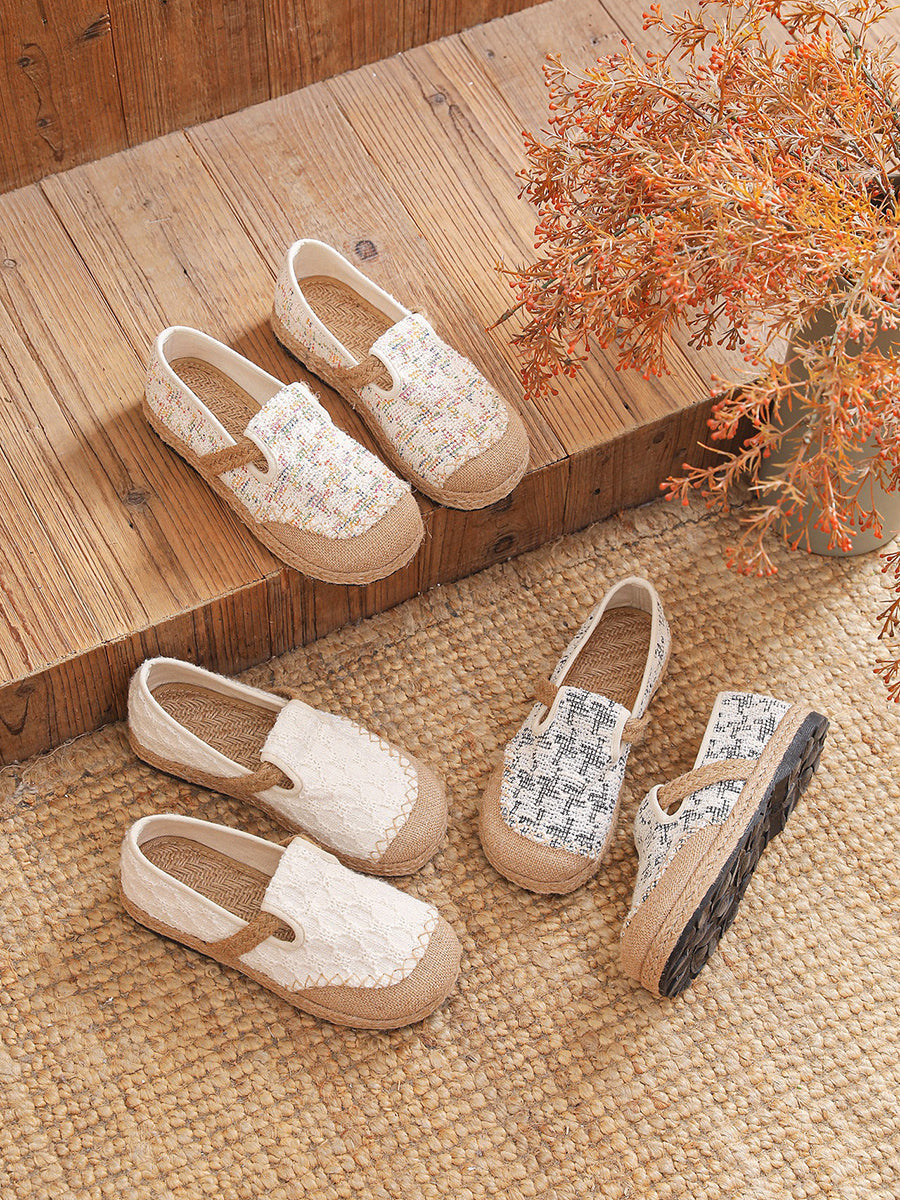Women Linen Summer Flat Shoes