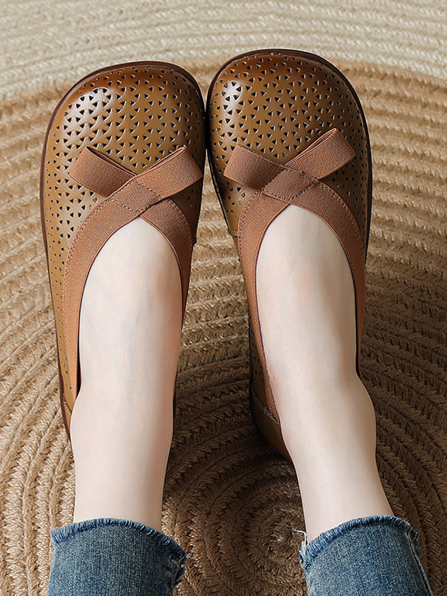 Women Casual Genuine Leather Soft Flat Shoes
