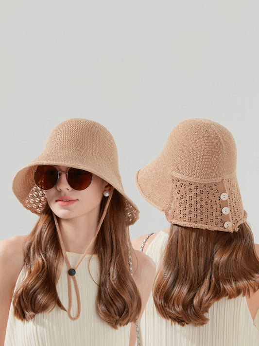 Women Casual Pure Color Knit Sunproof Hat