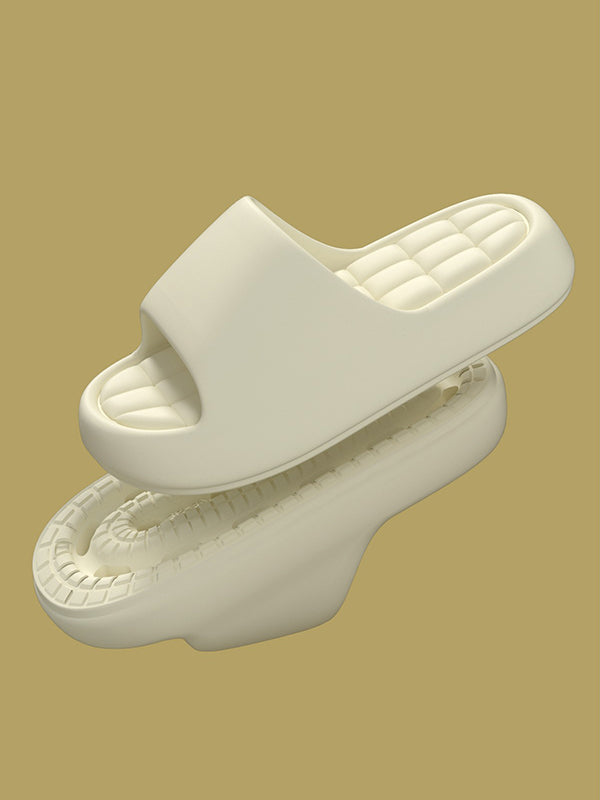 Open Toe Solid Color Platform Shoes Slippers