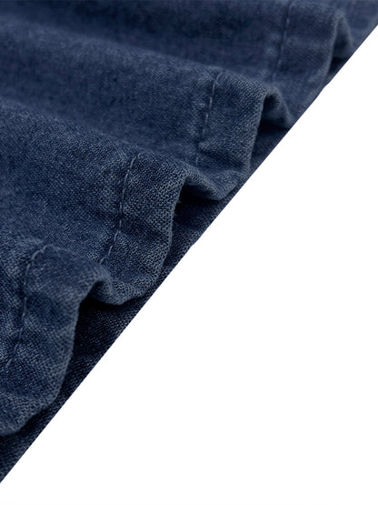 Loose Wide Leg Pockets Solid Color Jean Pants Bottoms