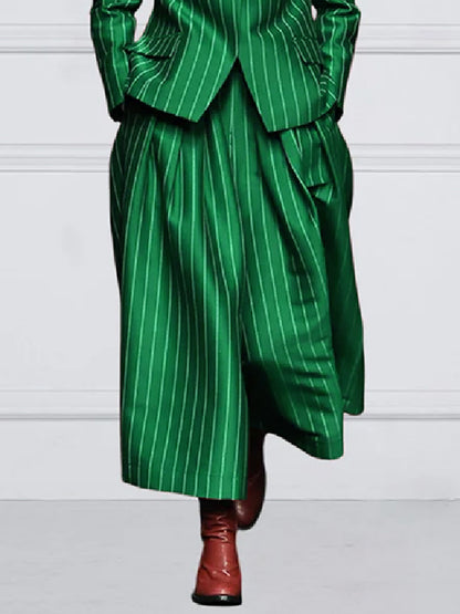 Loose Wide Leg Striped Casual Pants Bottoms Trousers
