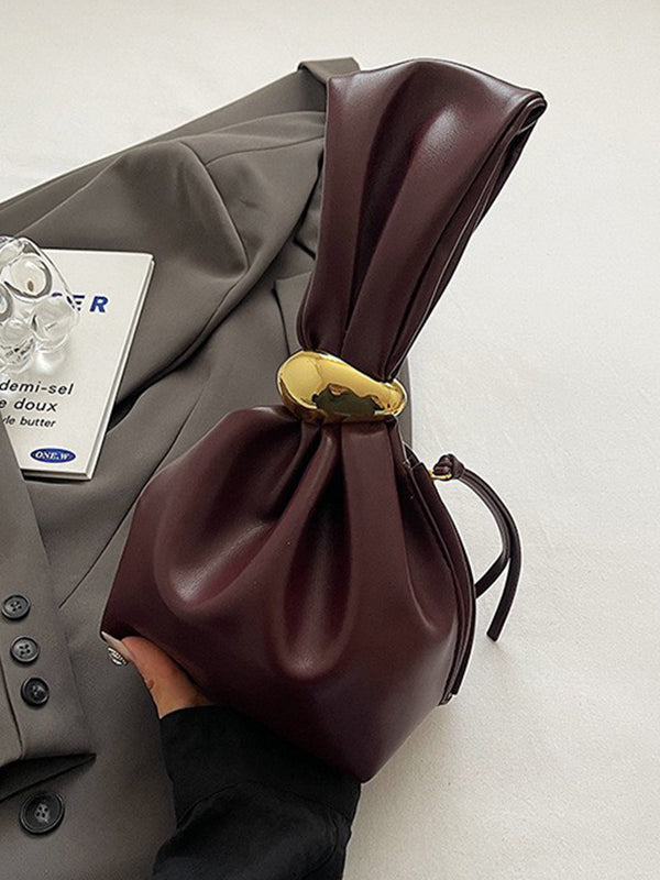 Pleated Split-Joint Zipper Bags Handbags