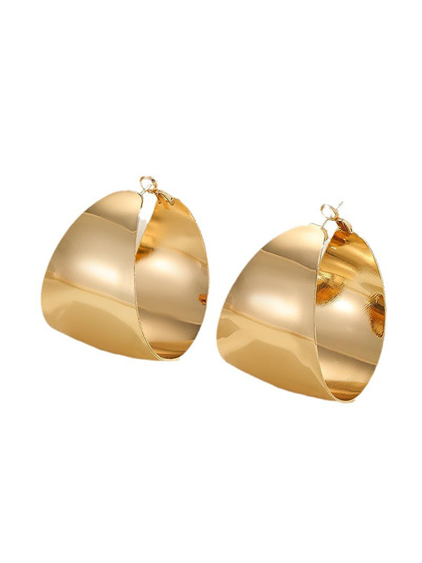 Geometric Shiny Solid Color Earrings Accessories