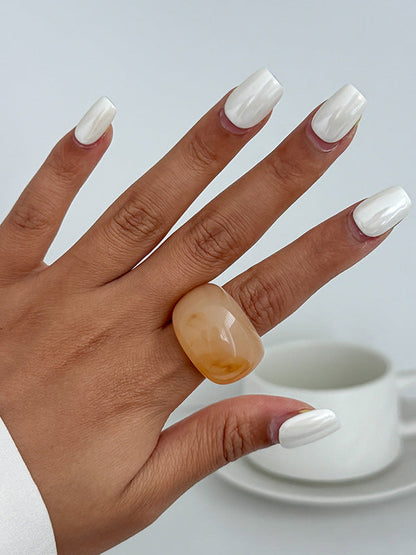 Geometric Shiny Slightly Sheer Rings Accessories