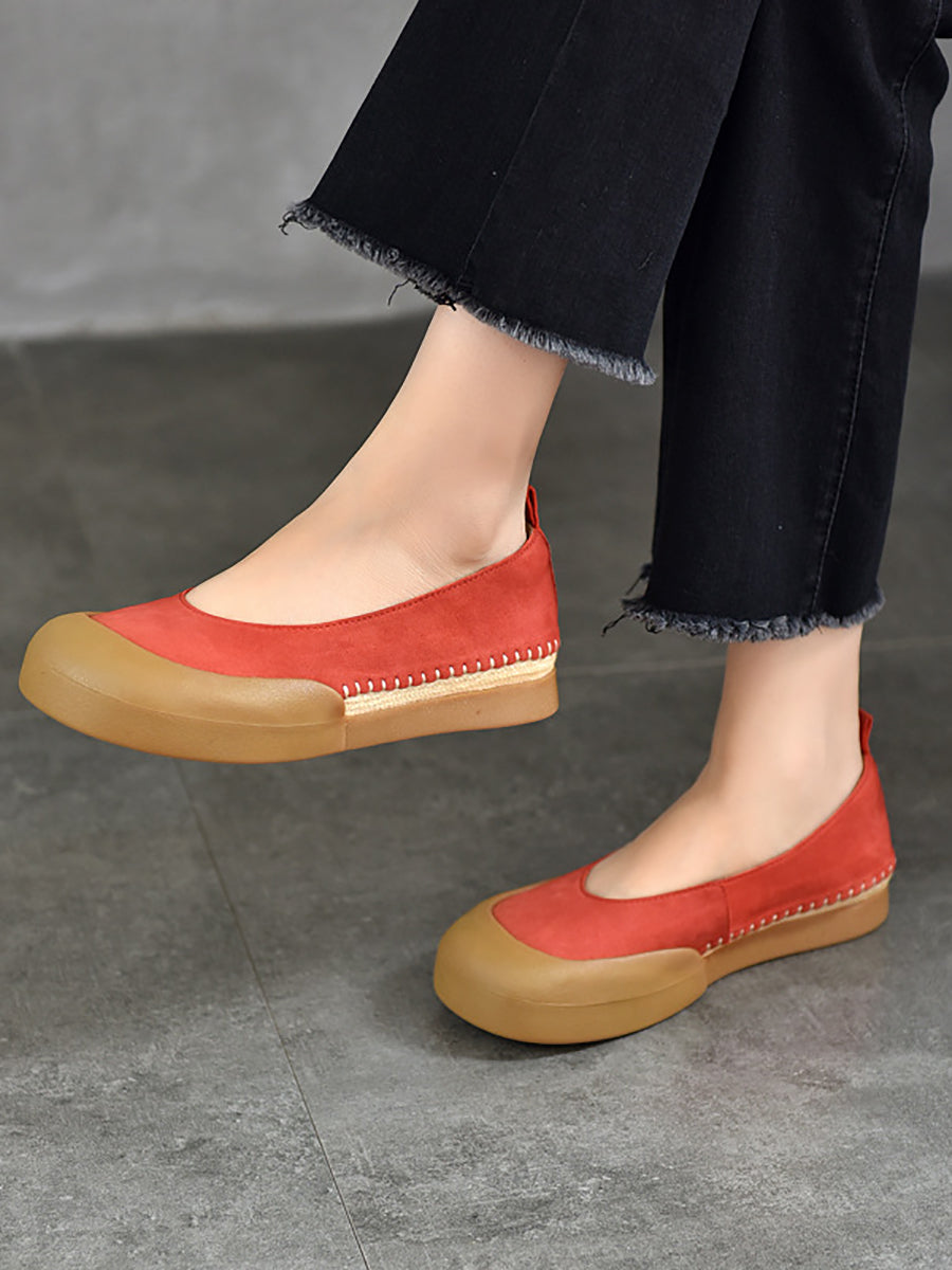 Women Casual Genuine Leather Flat Shoes
