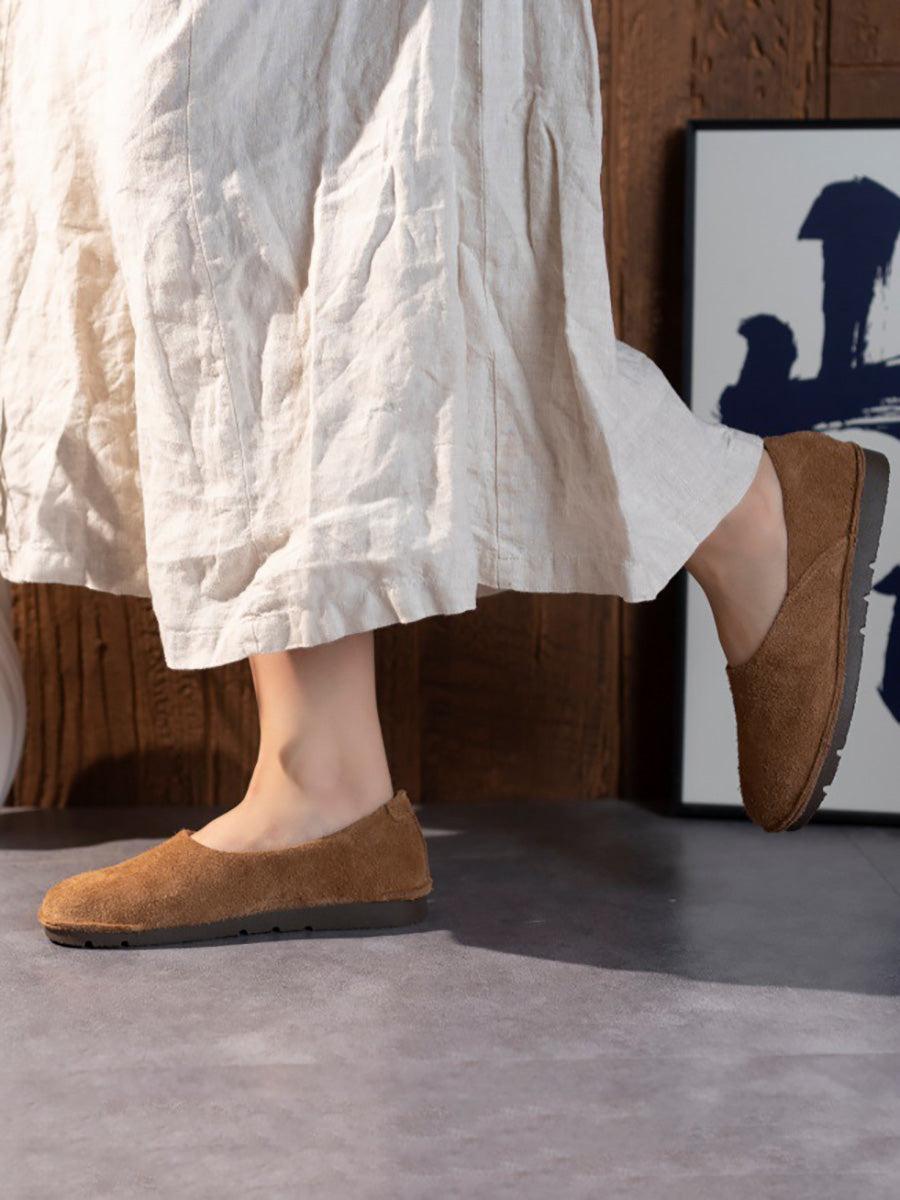 Women Summer Genuine Leather Soft Flat Shoes