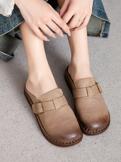Women Summer Vintage Casual Leather Sandals