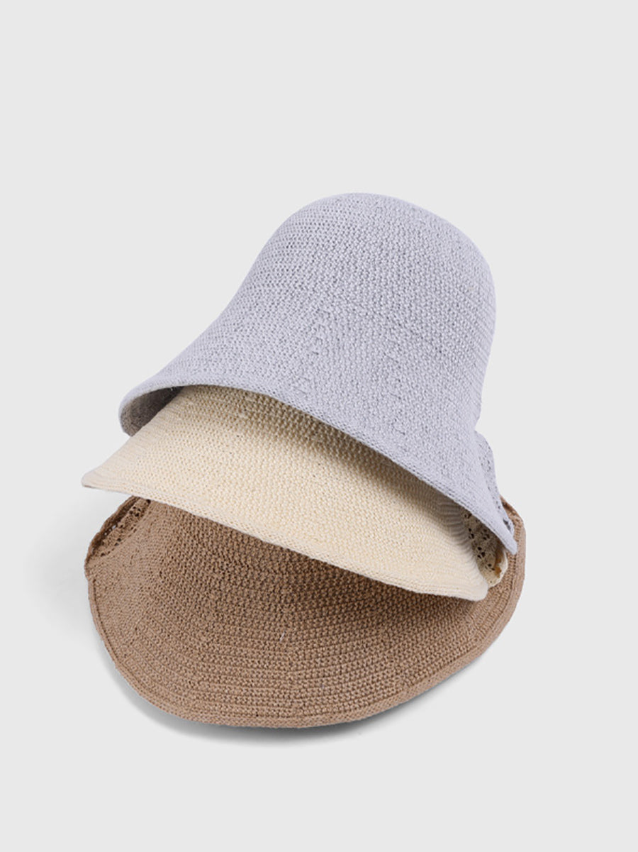 Women Casual Pure Color Knit Sunproof Hat