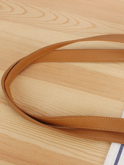 Women Casual Colorblock Straw Weave Shoulder Bag