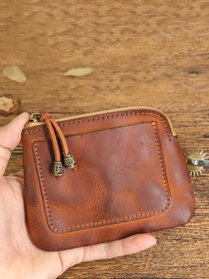 Women Casual Genuine Leather Square Coin Purse
