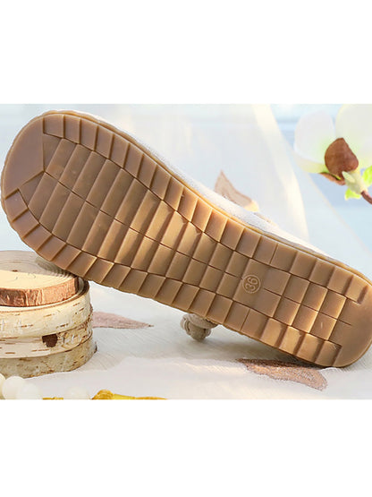 Women Summer Flower Embroidery Slippers