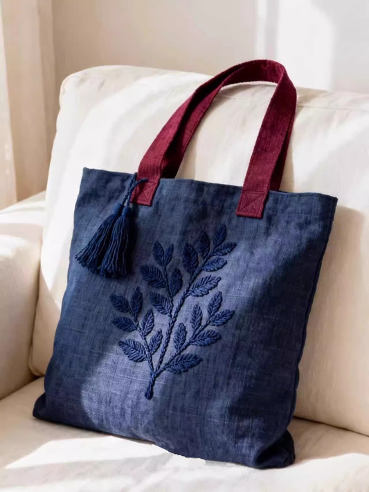 Retro Embroidered Plant Bag