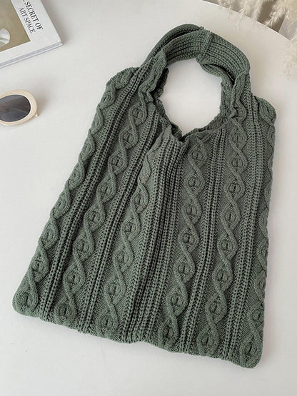 Woven Solid Color Handbags