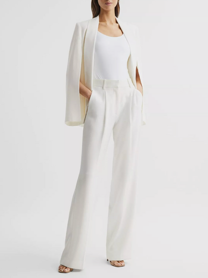 Cape Loose Solid Color Split-Joint V-Neck Blazer