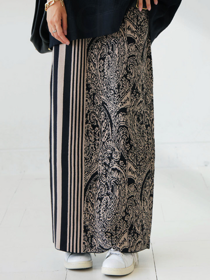 Column Striped Knitting Skirts Bottoms