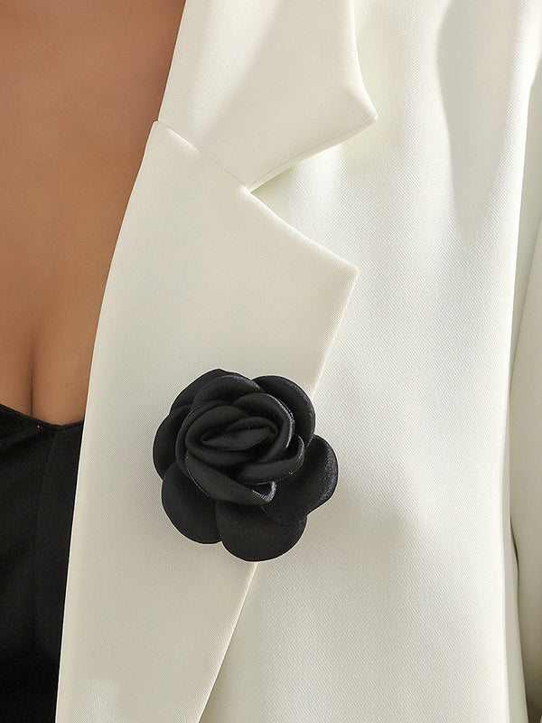 Solid Color Three-Dimensional Flower Brooch Accessories