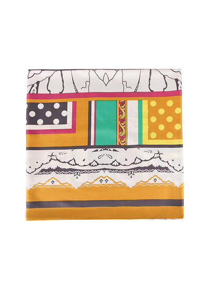 Color-Block Contrast Color Polka-Dot Printed Shawl&Scarf