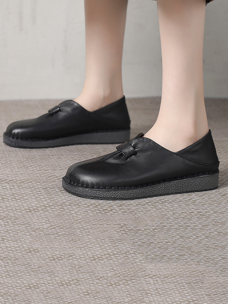 Women Casual Summer Genuine Leather Flat Shoes