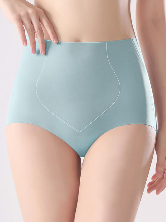 6 Pieces Summer Women Pure Color High Waist Underwear