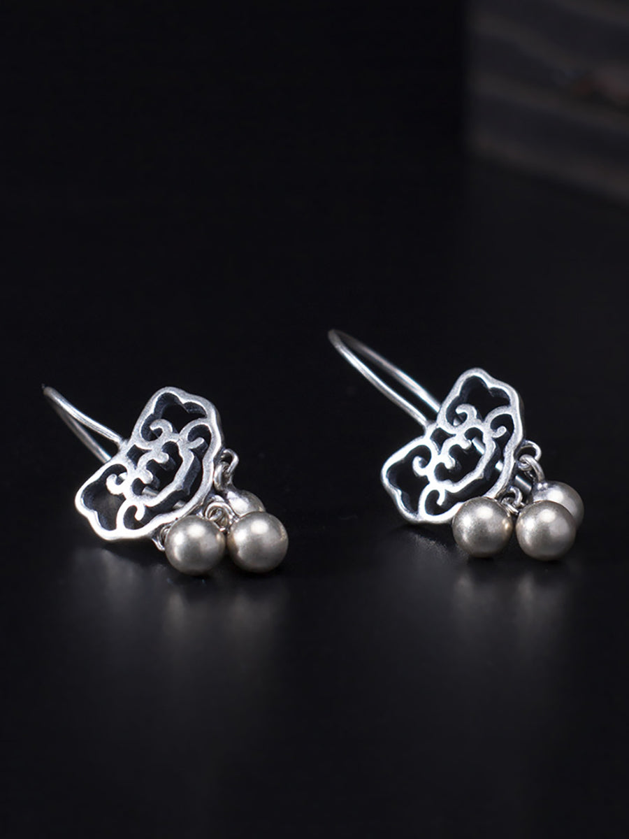 Ethnic Silver Longevity Lock Earrings