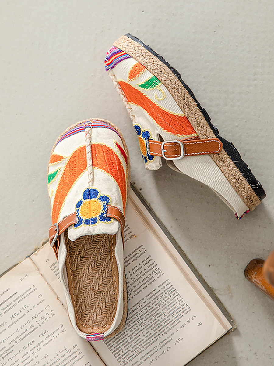 Women Ethnic Summer Embroidery Cloth Shoes