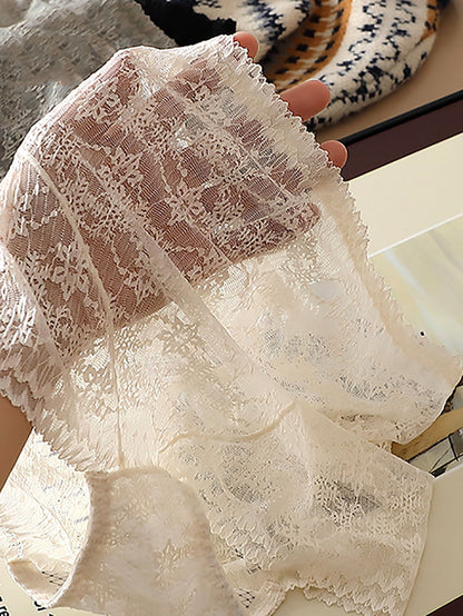 3 Pieces Women Artsy Lace High Waist Underwear