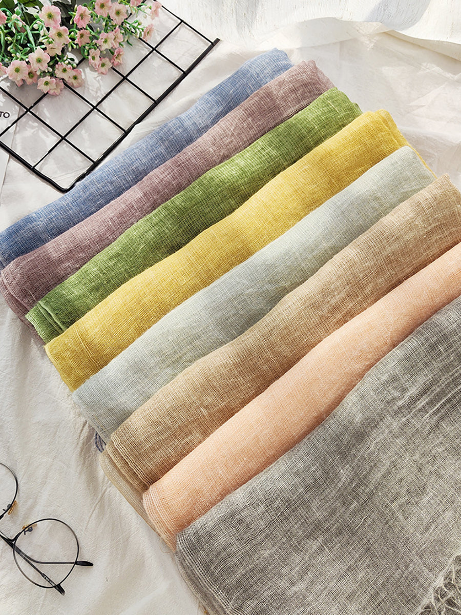 Women Vintage Summer Linen Shawl Scarf