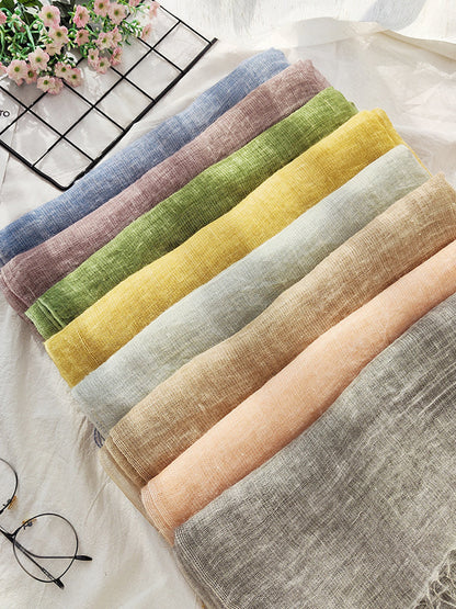 Women Vintage Summer Linen Shawl Scarf