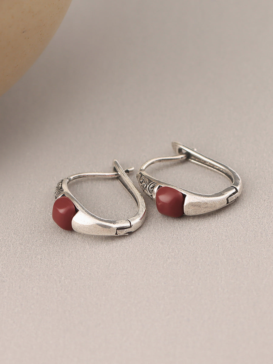Women Ethnic Cooper-plating Silver Earrings