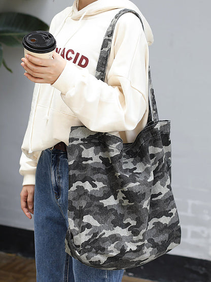 Women Vintage Camouflage Canvas Shoulder Bag