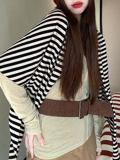 Contrast Color Keep Warm Striped Shawl&Scarf