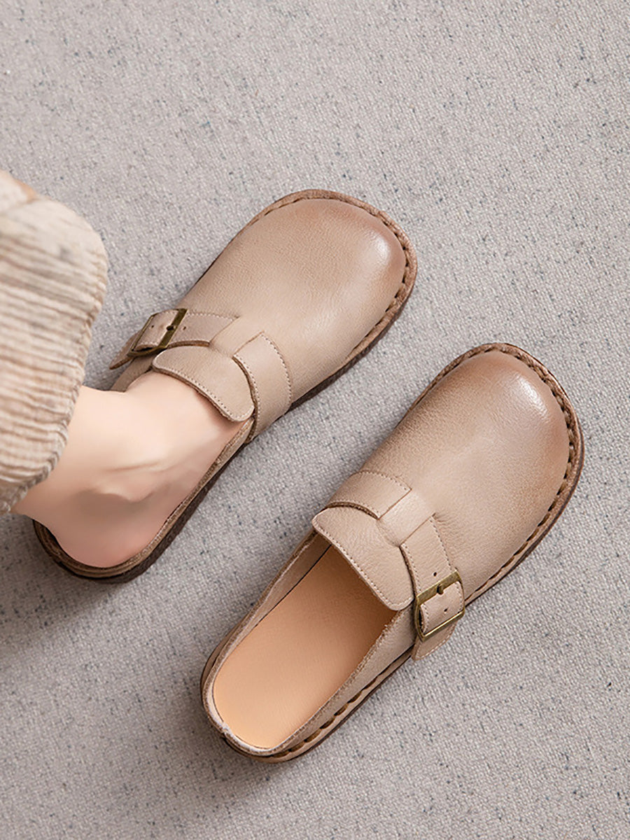 Women Summer Vintage Casual Leather Sandals