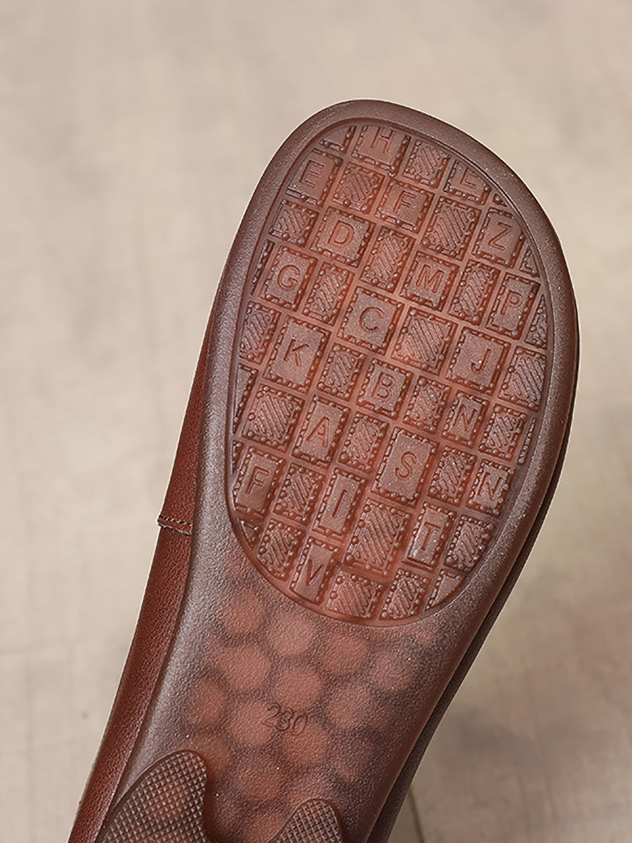 Women Casual Soft Genuine Leather Low Heel Shoes