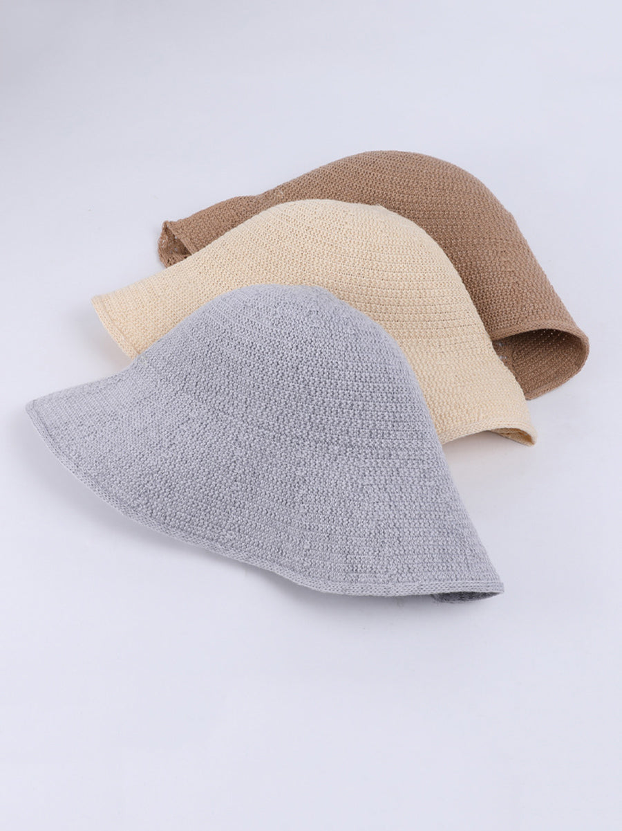 Women Casual Pure Color Knit Sunproof Hat