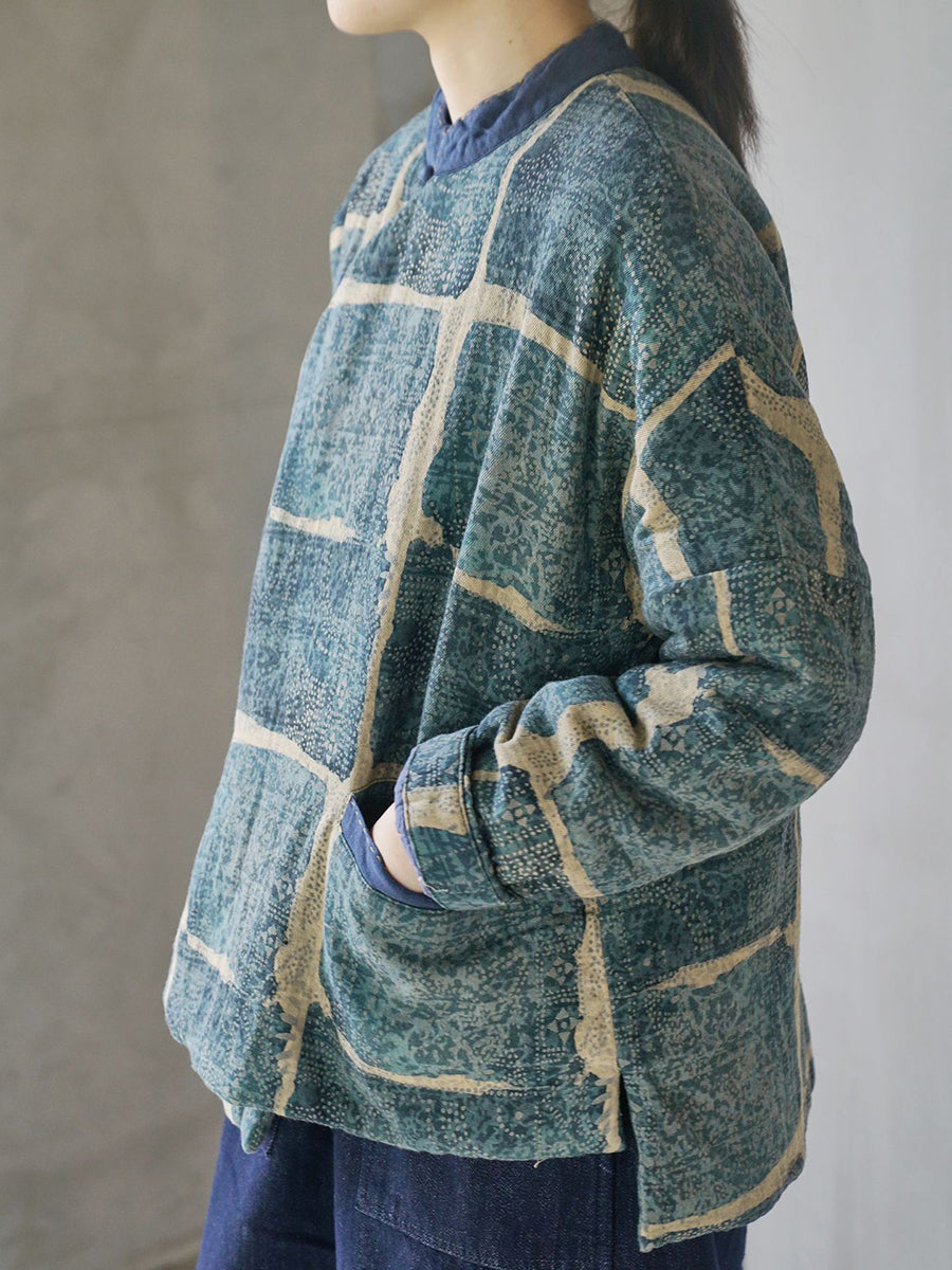 Women Vintage Floral Cotton Winter Padded Coat