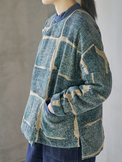 Women Vintage Floral Cotton Winter Padded Coat