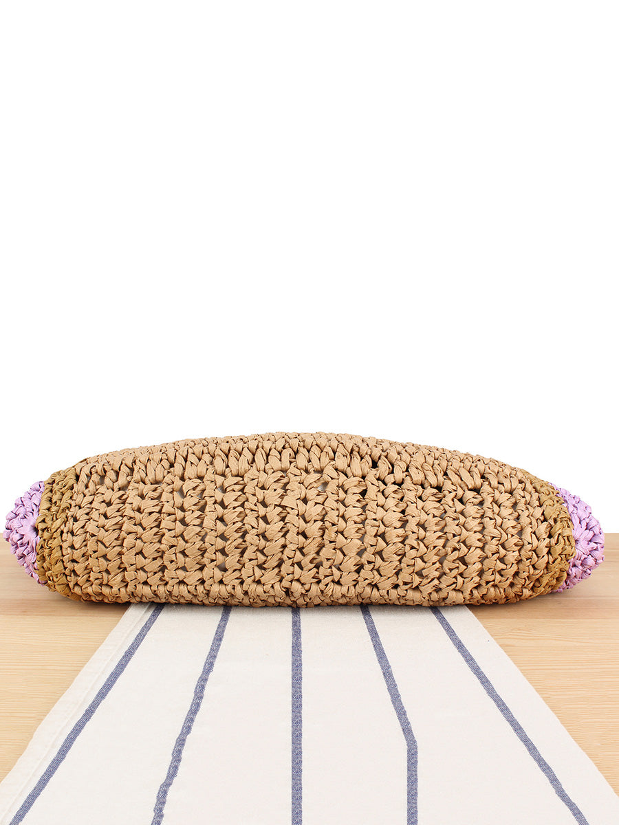 Women Casual Colorblock Straw Weave Shoulder Bag