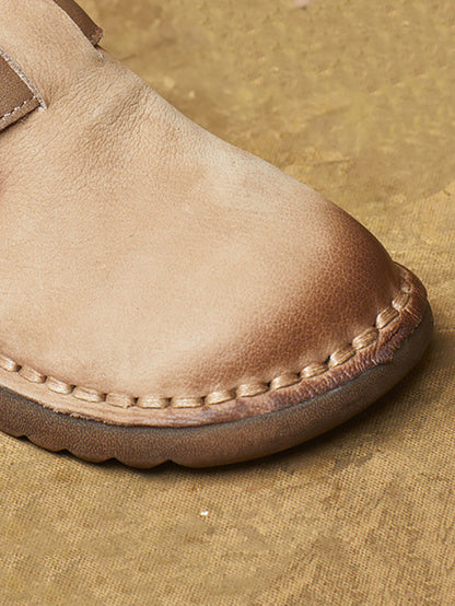 Women Casual Soft Genuine Leather Flat Shoes