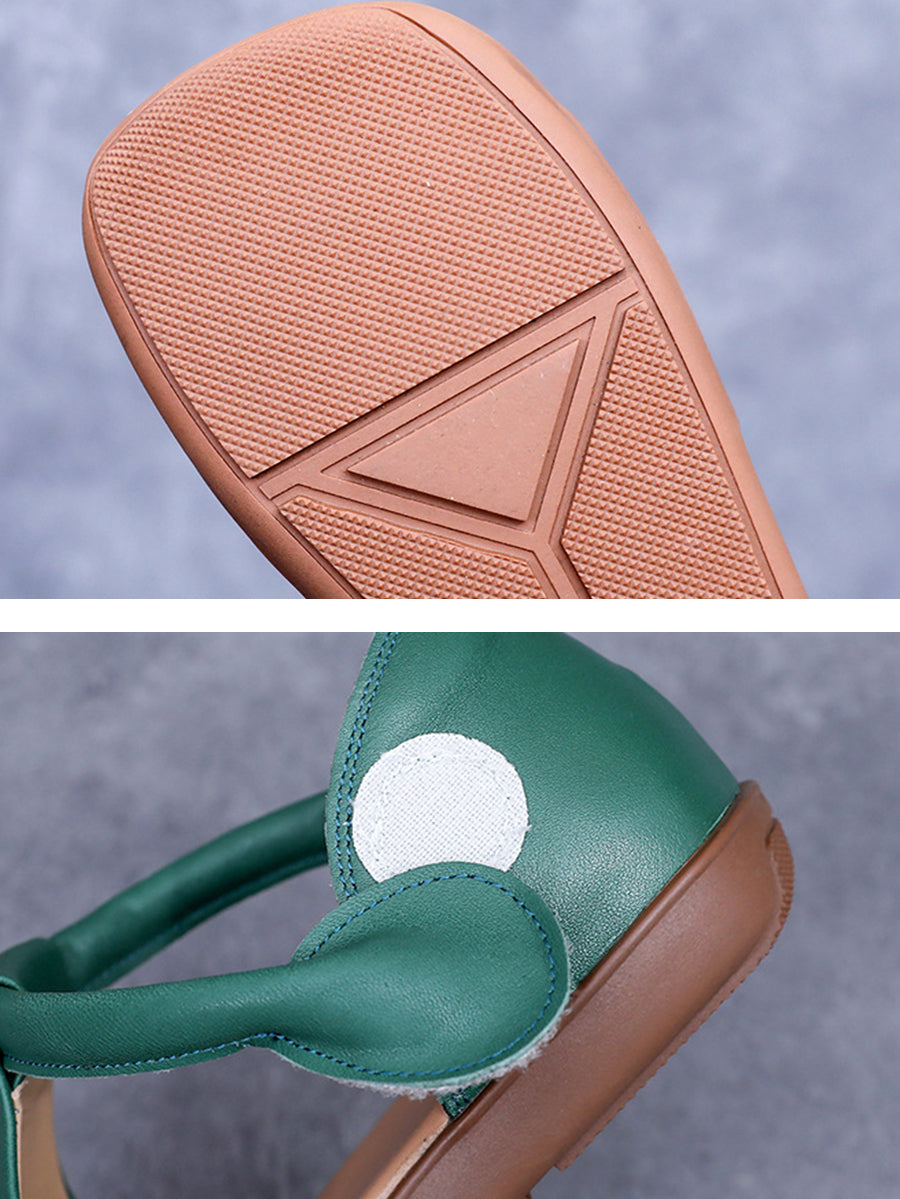 Women Summer Casua Leather Hollow Out Flat Sandals