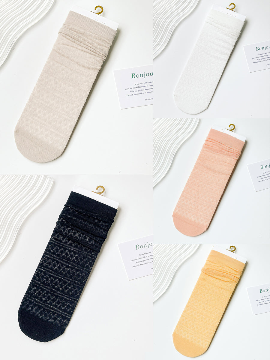 4 Pairs Women Casual Cotton Thin Socks