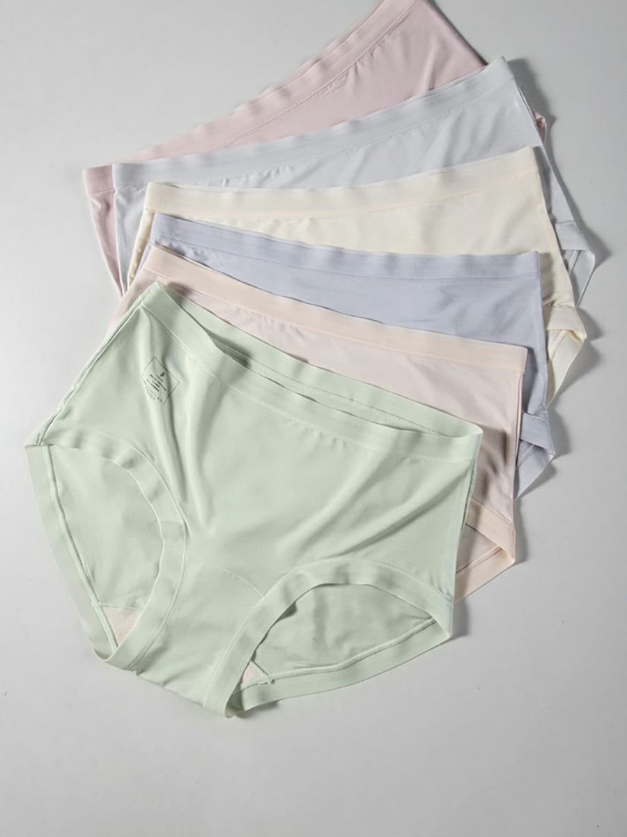 4 Pieces Summer Women Casual Pure Color Underwear