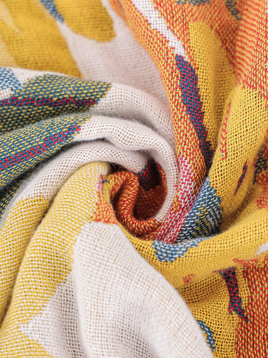 100%Cotton Flower Bedcover Tassel Sofa Blanket